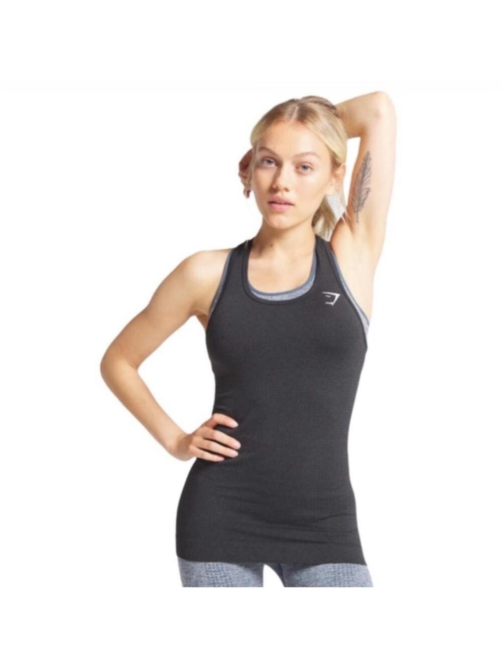 Gymshark Everyday Black Seamless Women's Black Ribbed Tank Size Small